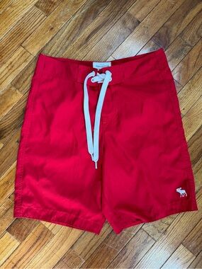 Abercrombie & Fitch Y2K Red Men’s Swim Board Shorts, Size Small